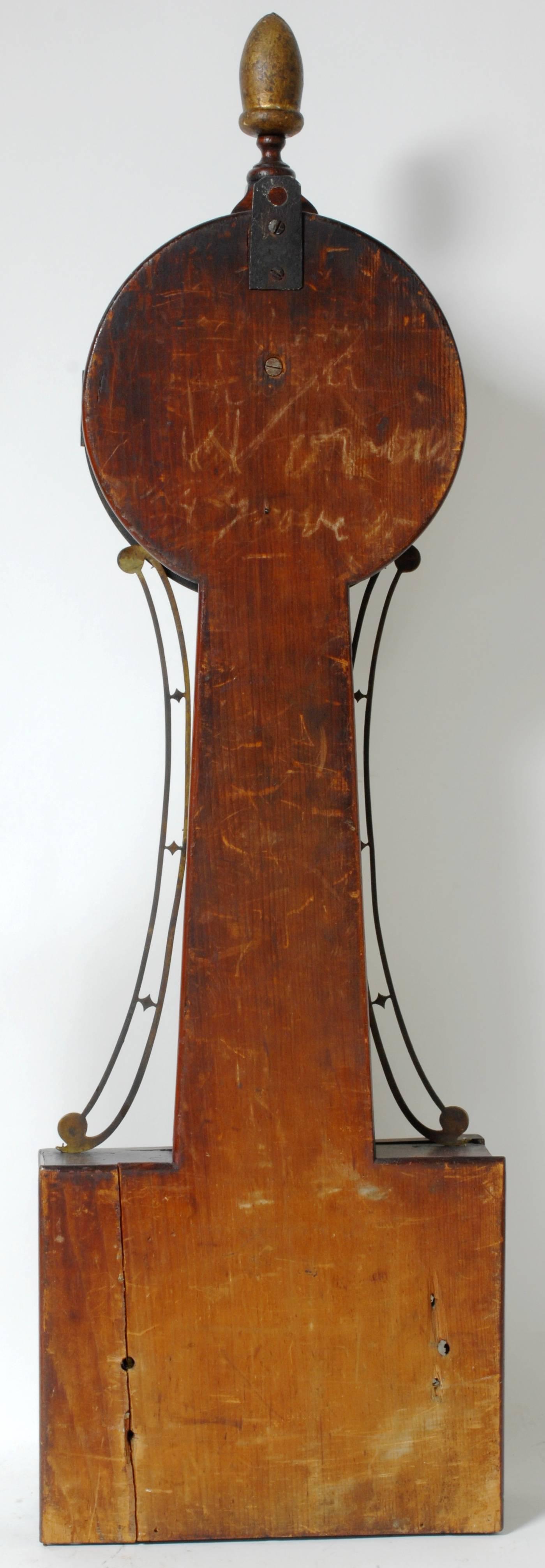 Brass Banjo Clock, circa 1820, Antique Patent Timepiece