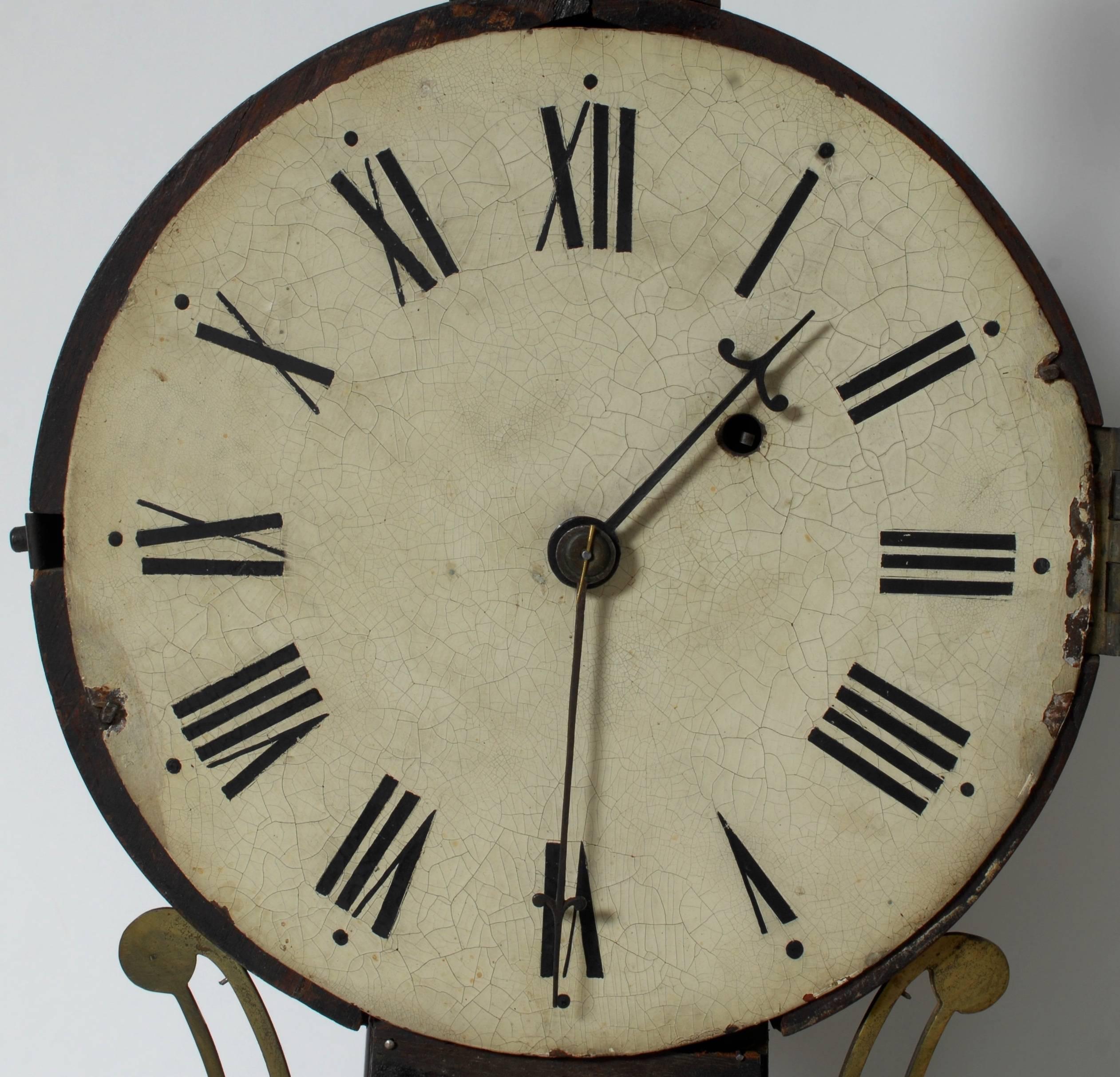 American Banjo Clock, circa 1820, Antique Patent Timepiece