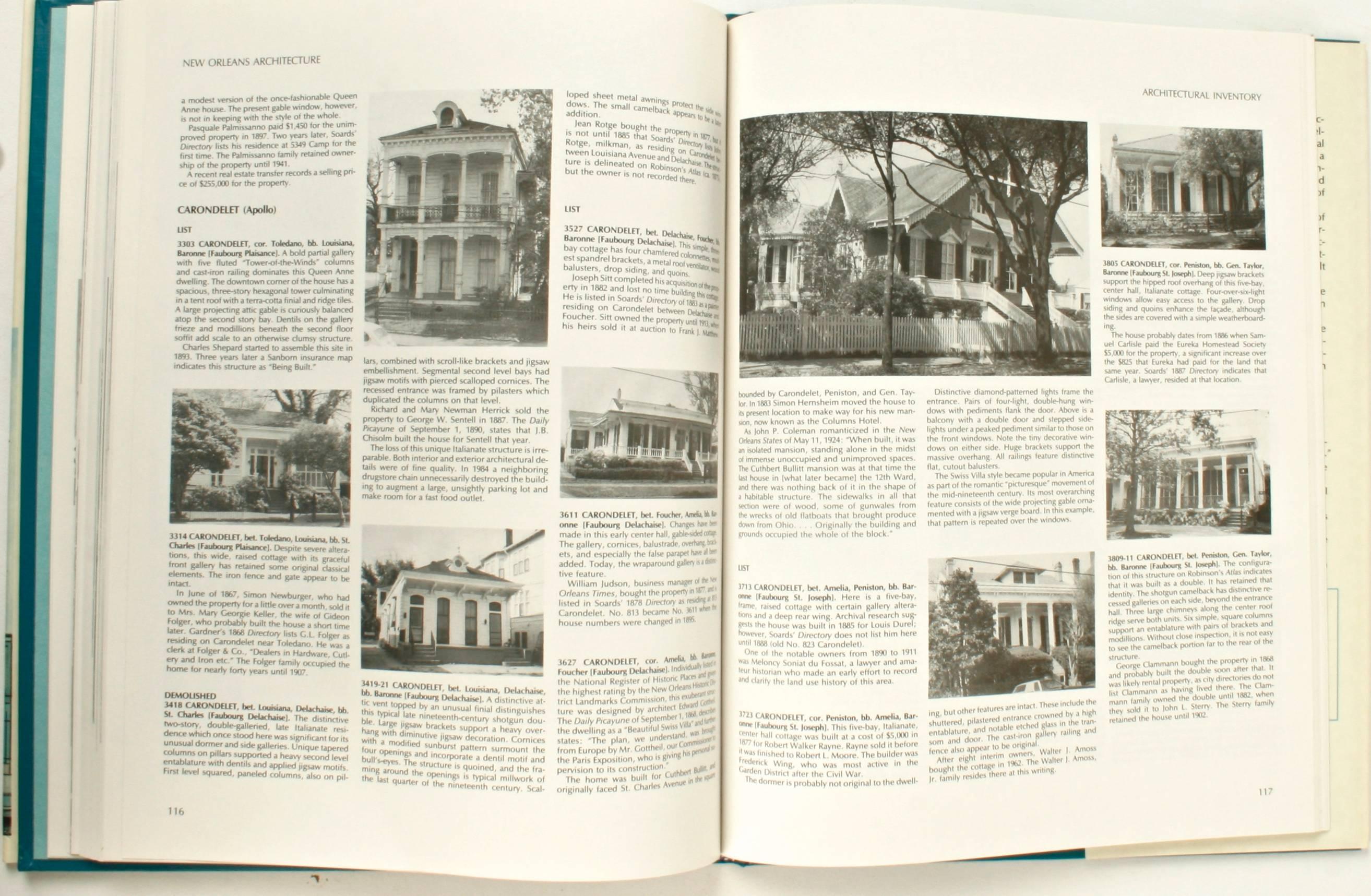 New Orleans Architecture Vol. VII Jefferson City, First Edition In Good Condition For Sale In valatie, NY