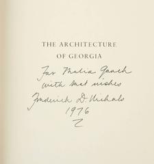 Architecture of Georgia by Frederick Nichols Signed First Edition