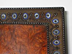 Boîte à écrire Geo III Wedgwood et acier montée en amboyna et ébène, vers 1800