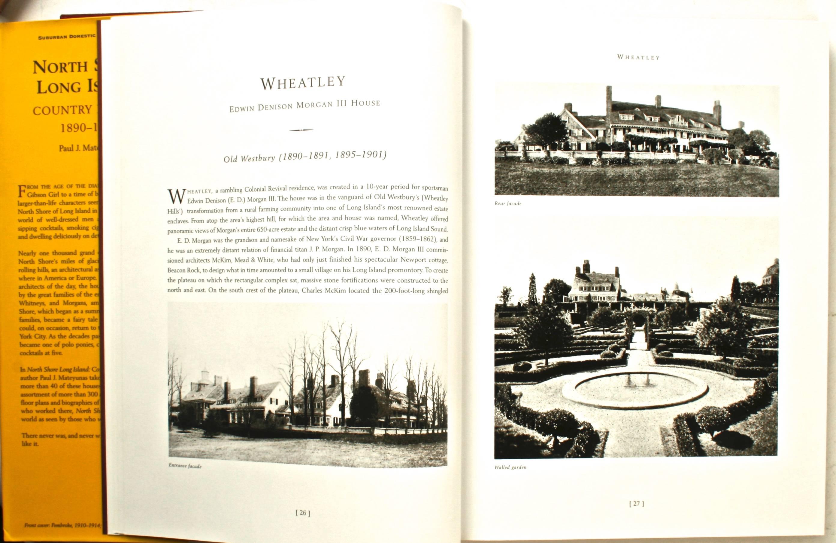 North Shore Long Island Country Houses, 1890-1950, 1st Ed by Paul J. Mateyunas In Excellent Condition For Sale In valatie, NY