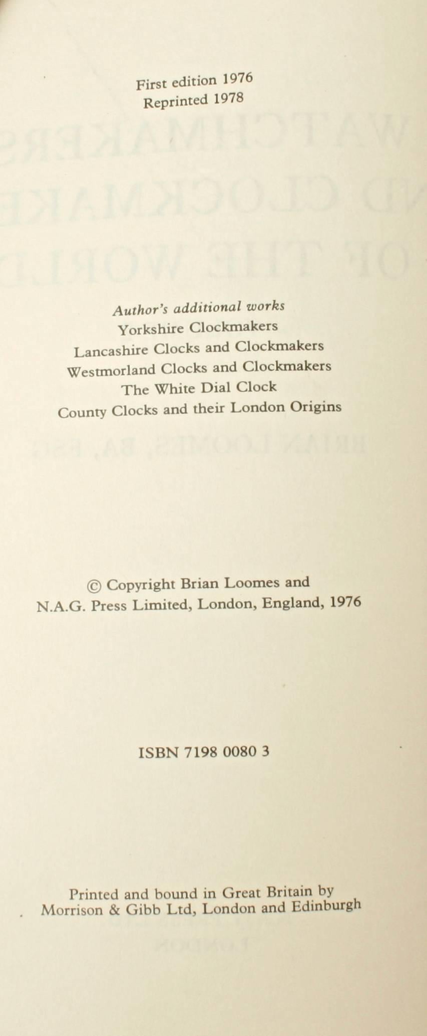 Paper Watchmakers & Clockmakers of the World by Brian Loomes