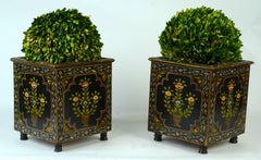 Pair of 19th c Painted Planters