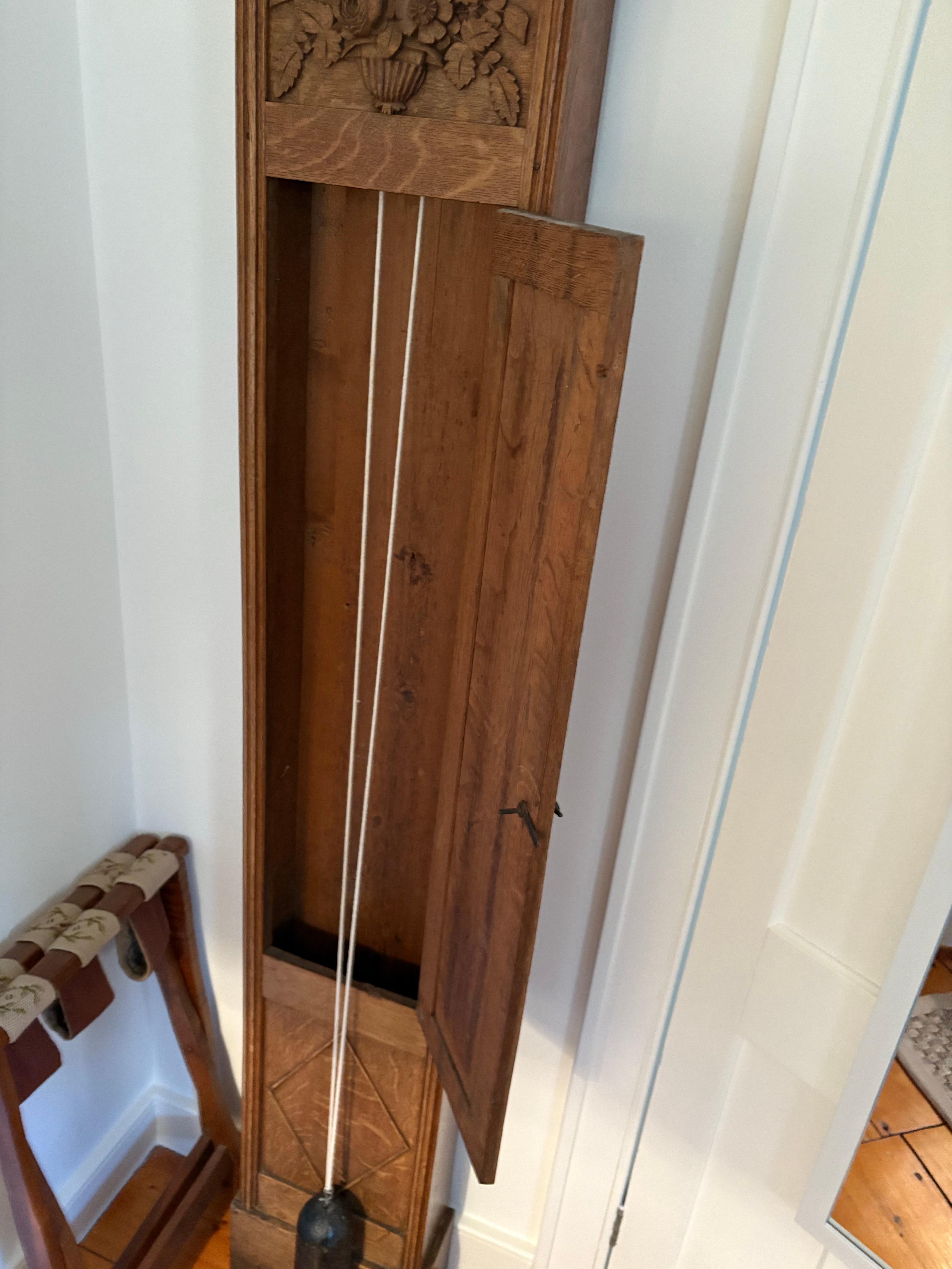 Oak French Louis XVI Tall Case Clock, C1800, Also Called “St Nicolas-Clock” For Sale