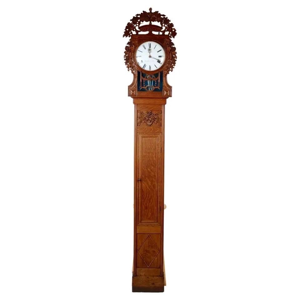 French Louis XVI Tall Case Clock, C1800, Also Called “St Nicolas-Clock” For Sale