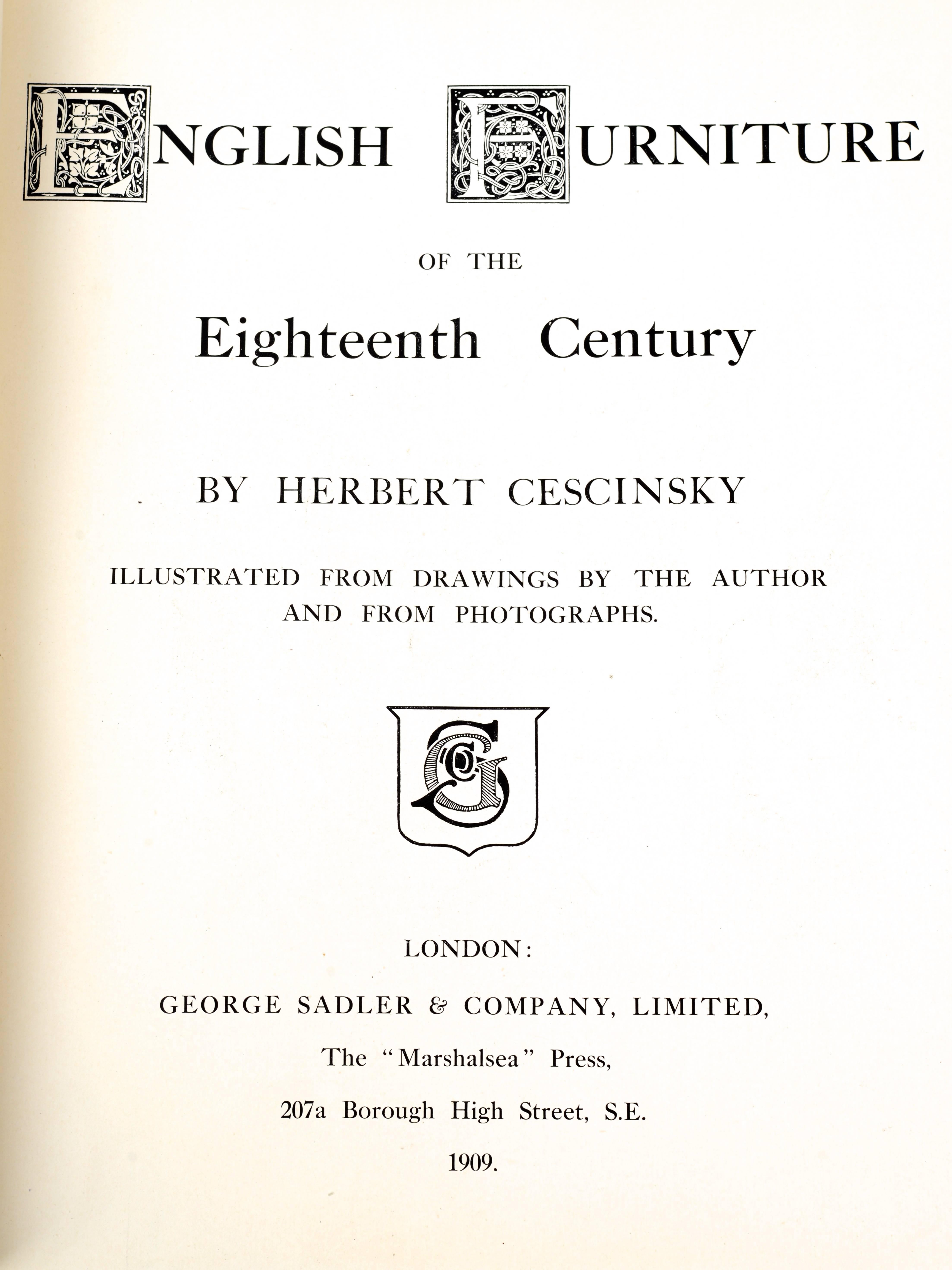 English Furniture of the 18th-Century, Vol. I. II. and III. by Herbert Cescinsky 4