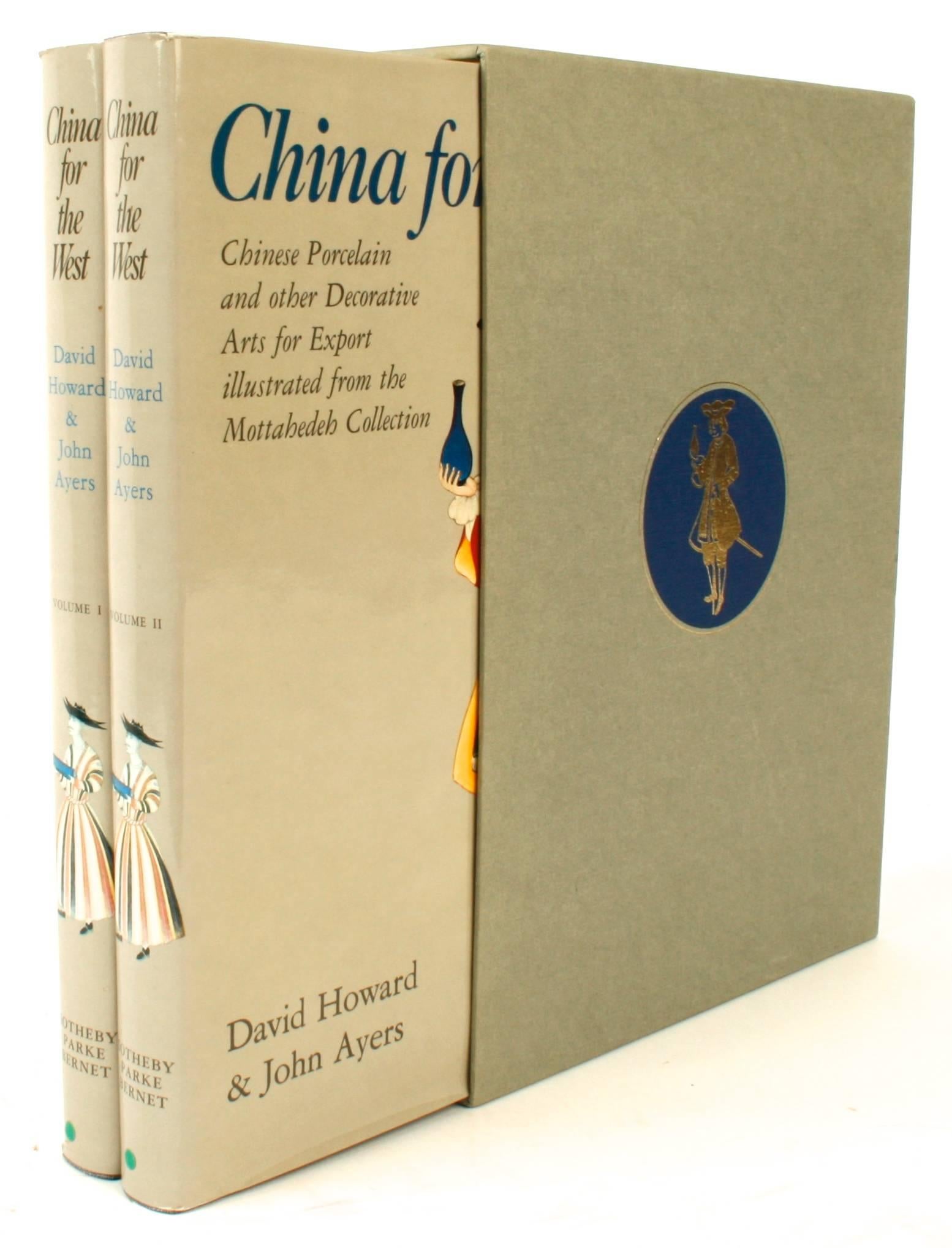 China aus westlicher Sicht von David Howard und John Ayers. London: Sotheby Parke Bernet Publications. Erste gebundene Ausgabe in zwei Bänden mit Schuber, 1978. 1048 Seiten. Eine Retrospektive von chinesischem Exportporzellan und anderem