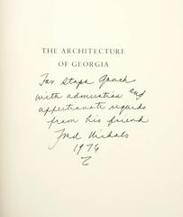 Arquitectura de Georgia por y firmada por Frederick Nichols 1ª Edición