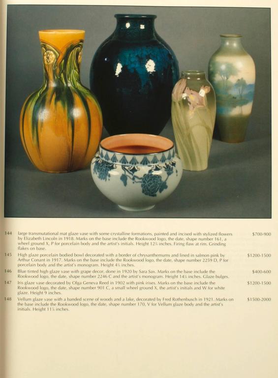 Glover Collection Rookwood Pottery by Cincinnati Art Galleries, 1st Ed