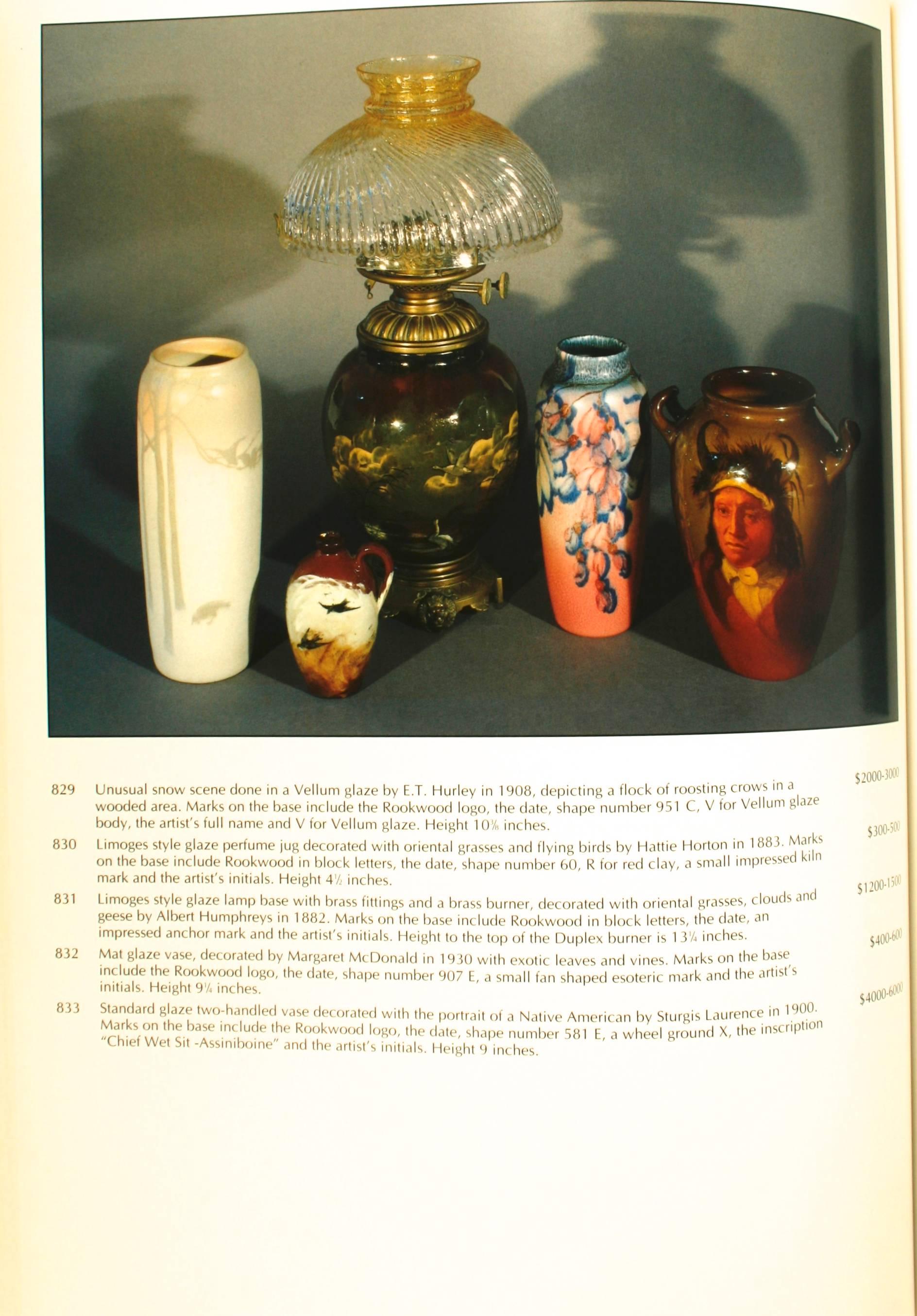 Glover Collection Rookwood Pottery by Cincinnati Art Galleries, 1st Ed For Sale 1