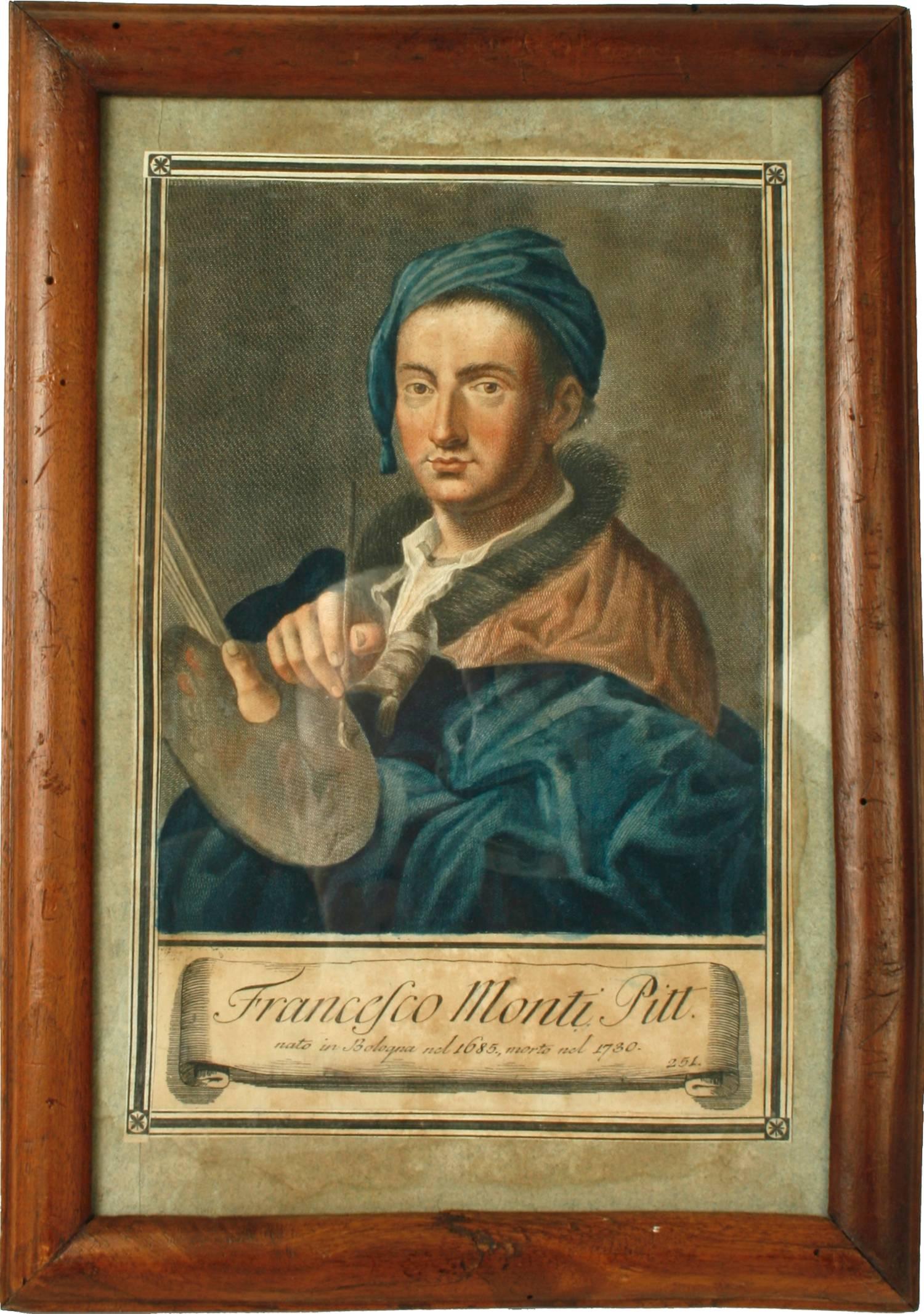 Glass Set 18 Italian Engraved Portraits of Artists & Scholars by Carlo Lasinio, c1795