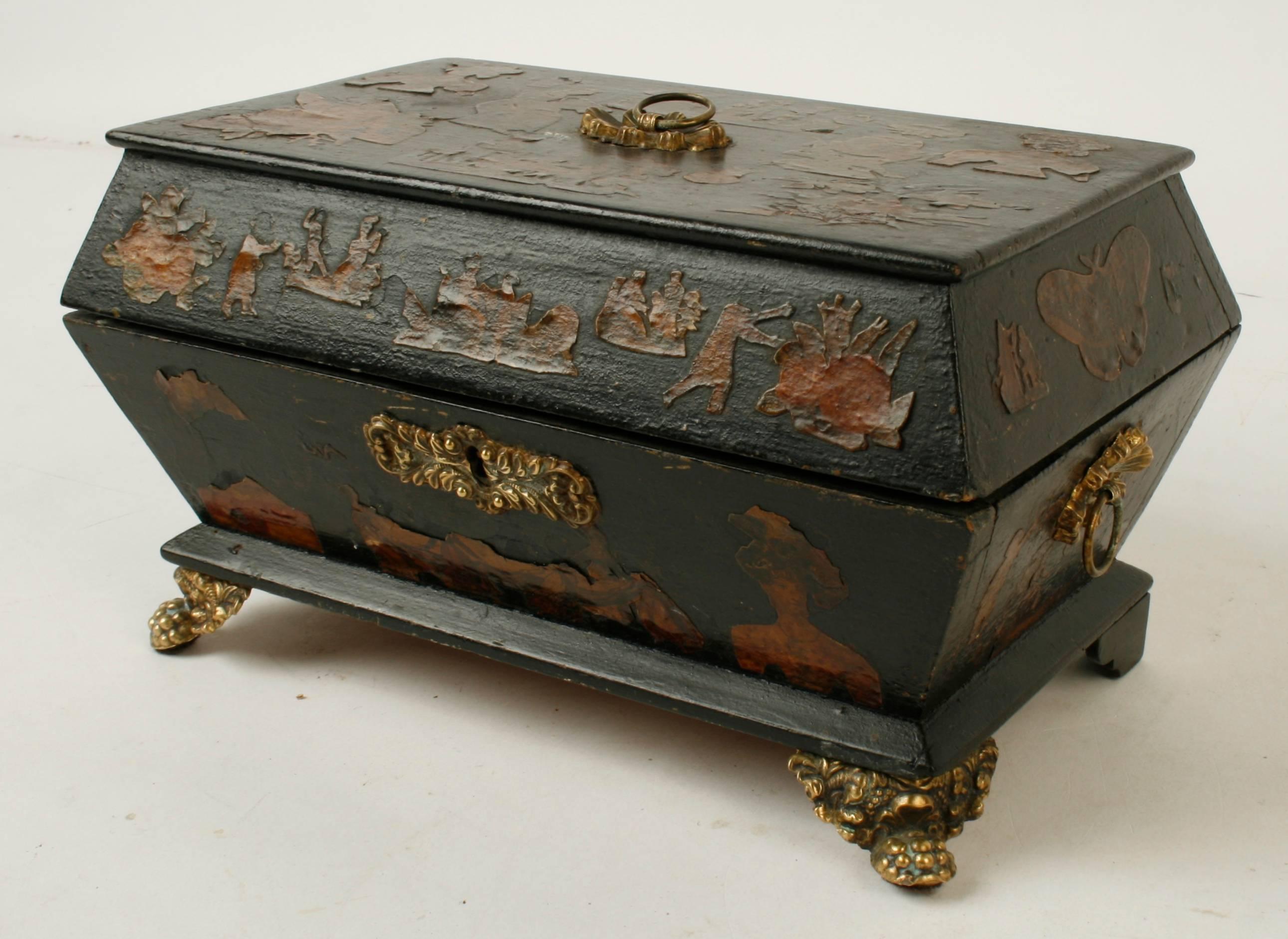 English Regency Decoupage Box, Early 19th Century For Sale 1
