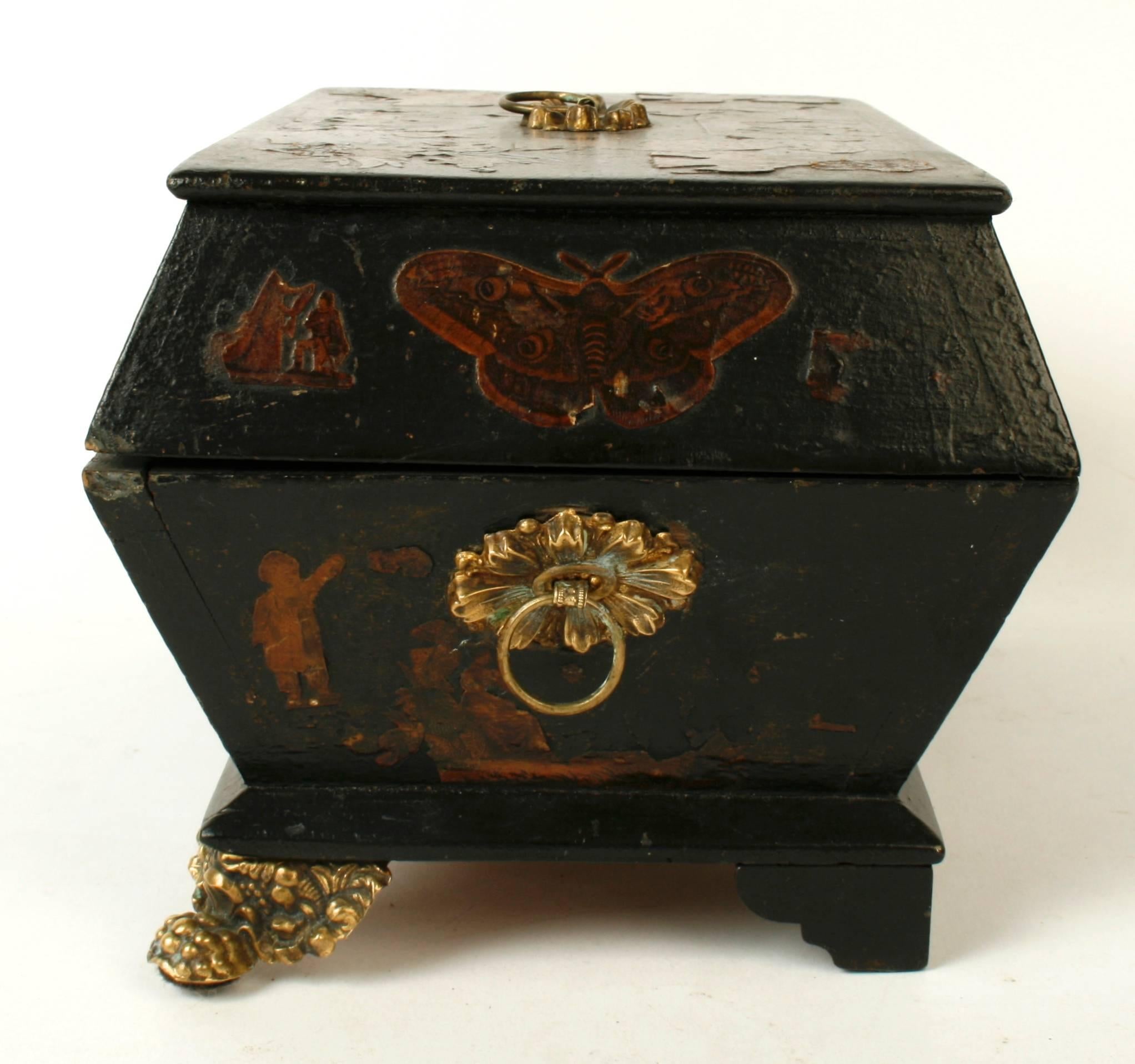 Great Britain (UK) English Regency Decoupage Box, Early 19th Century For Sale