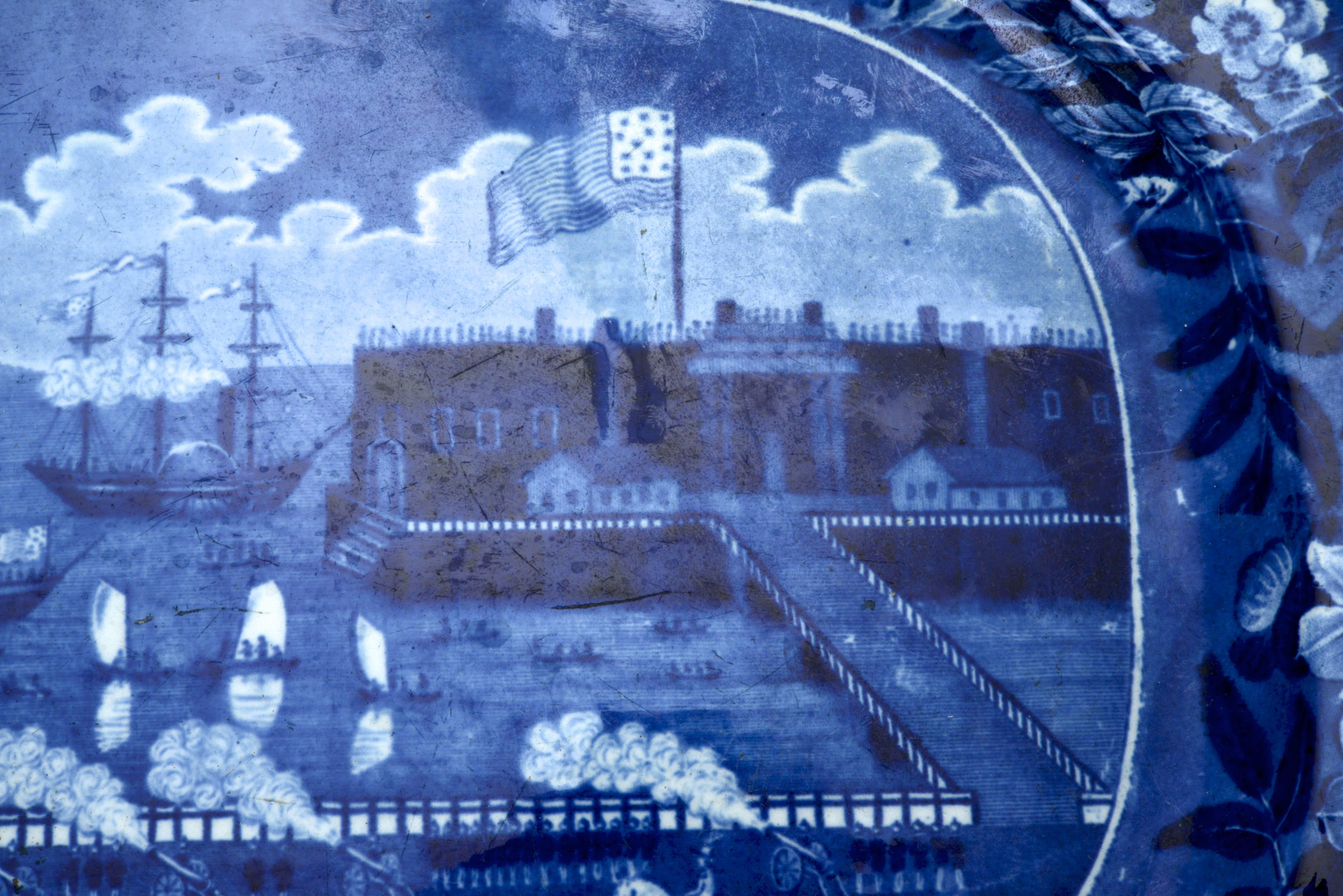 Landing of General Lafayette Staffordshire Platter by James & Ralph Clews 3