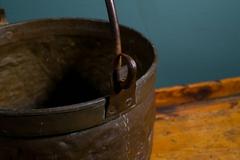 Large Copper Pot with Iron Handle from France, circa 1890