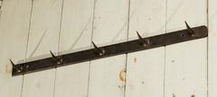 Hand-Forged Black Iron Pot Rack with Five Hooks from Butcher Shop