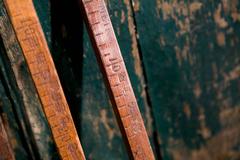 Collection European Wooden Meter Sticks, circa 1900