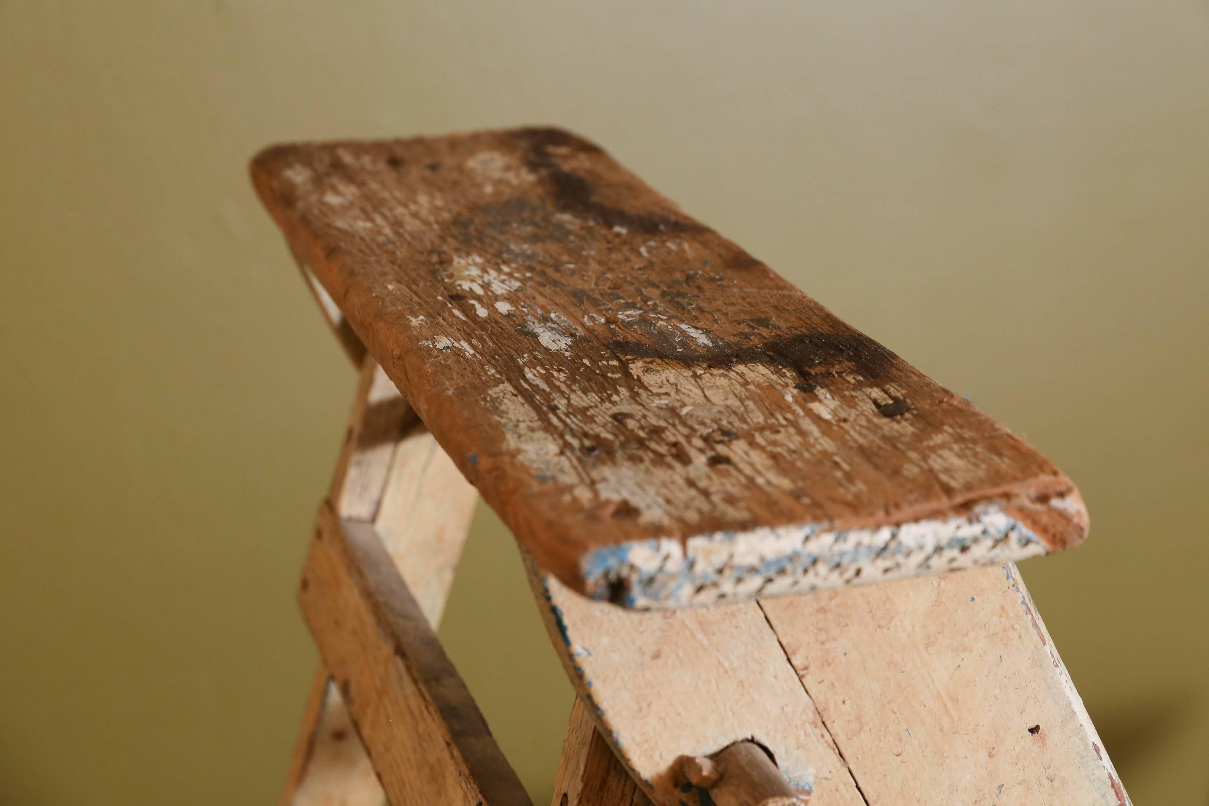 wooden folding ladder