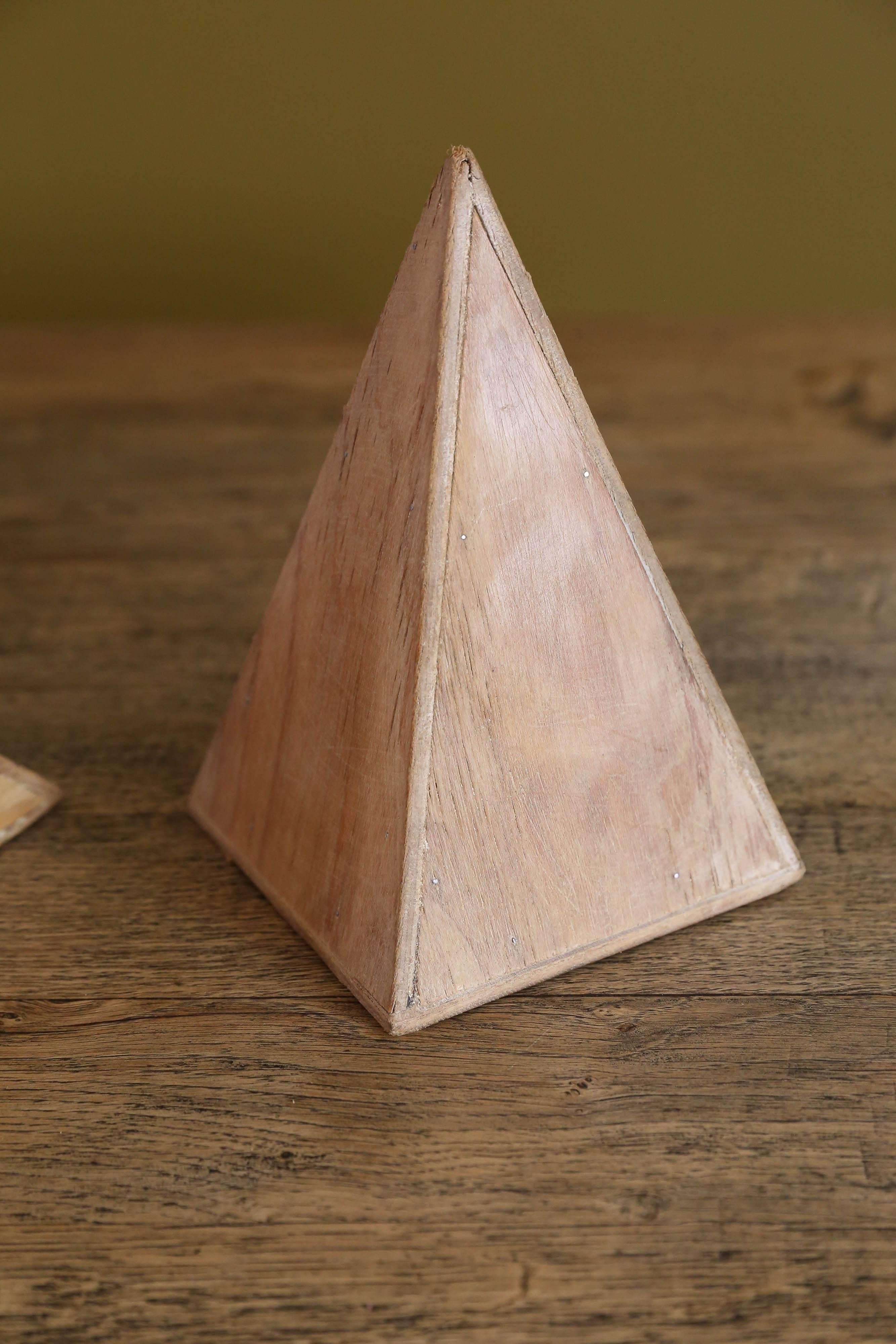 Set of Three Handcrafted Wood Geometric Teaching Forms from Belgium, circa 1920 1