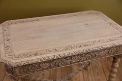 Renaissance Revival-Style Bleached Oak Barley Twist Table from Spain, circa 1900