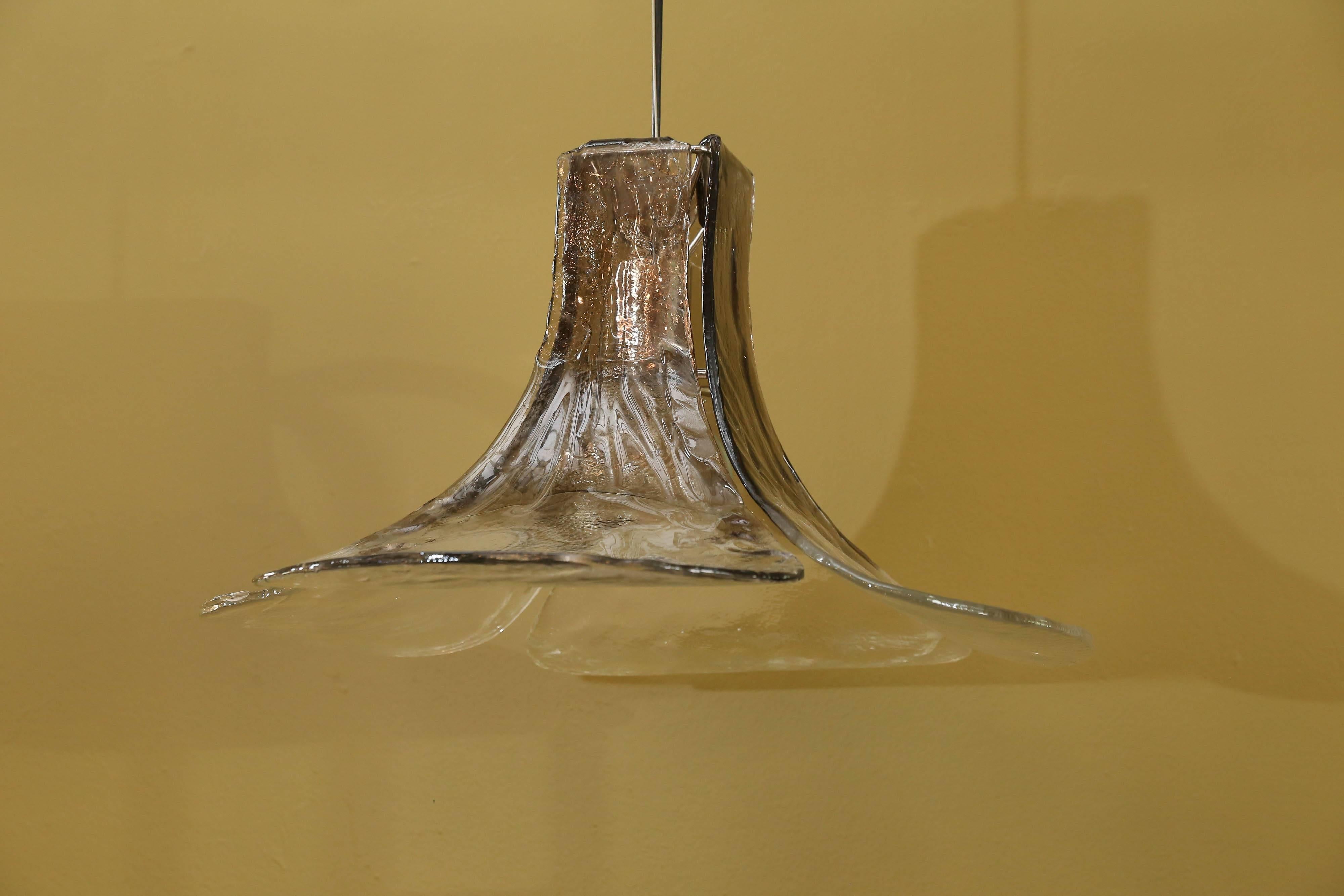 Handblown Murano Glass Petal Light by Carlo Nason for Mazzega, circa 1970 1