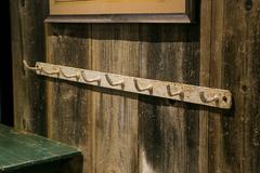 French White Iron Pot Rack with Hooks, circa 1920