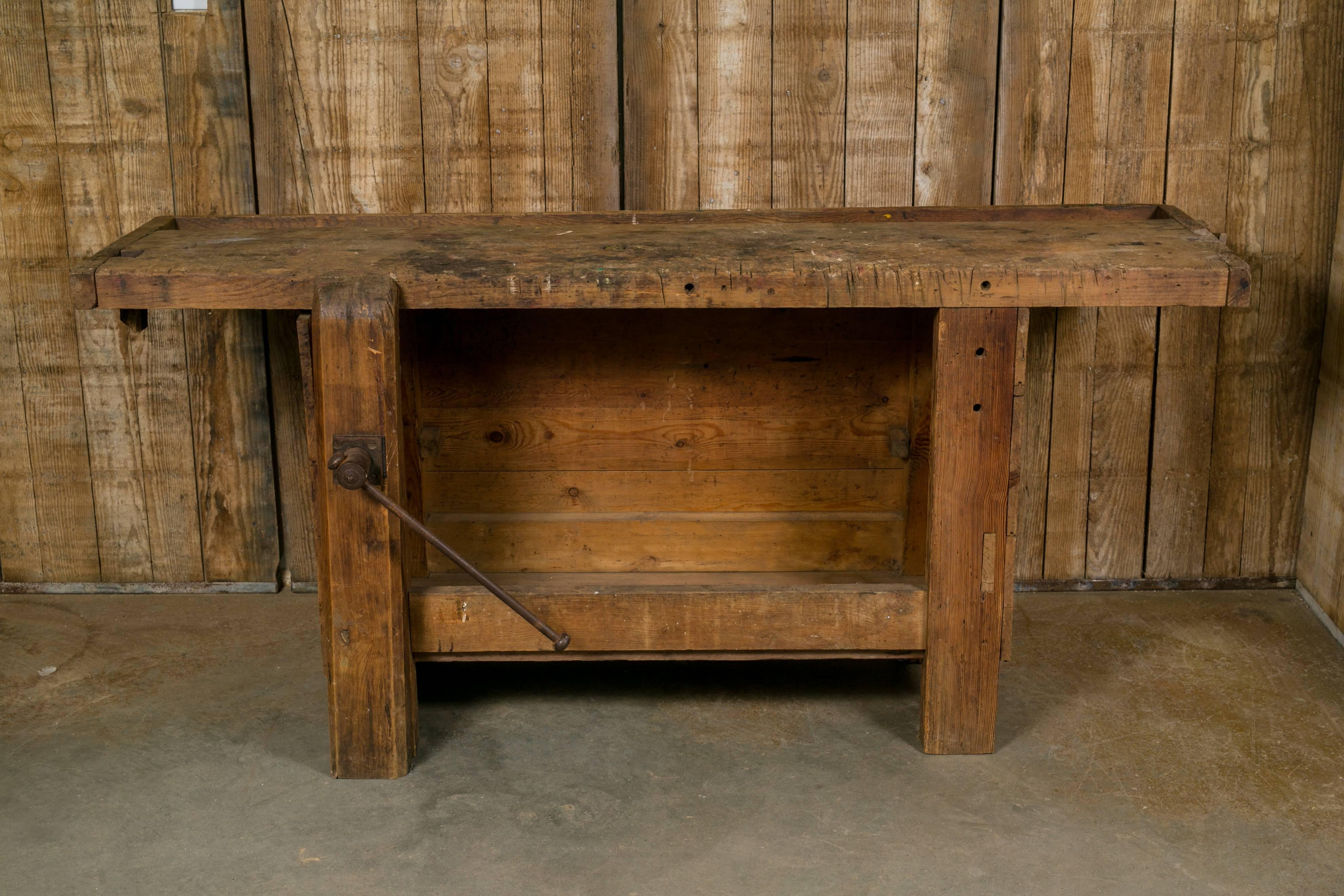 Early 20th Century Closed Front Work Bench/ Console Table from France, circa 1920