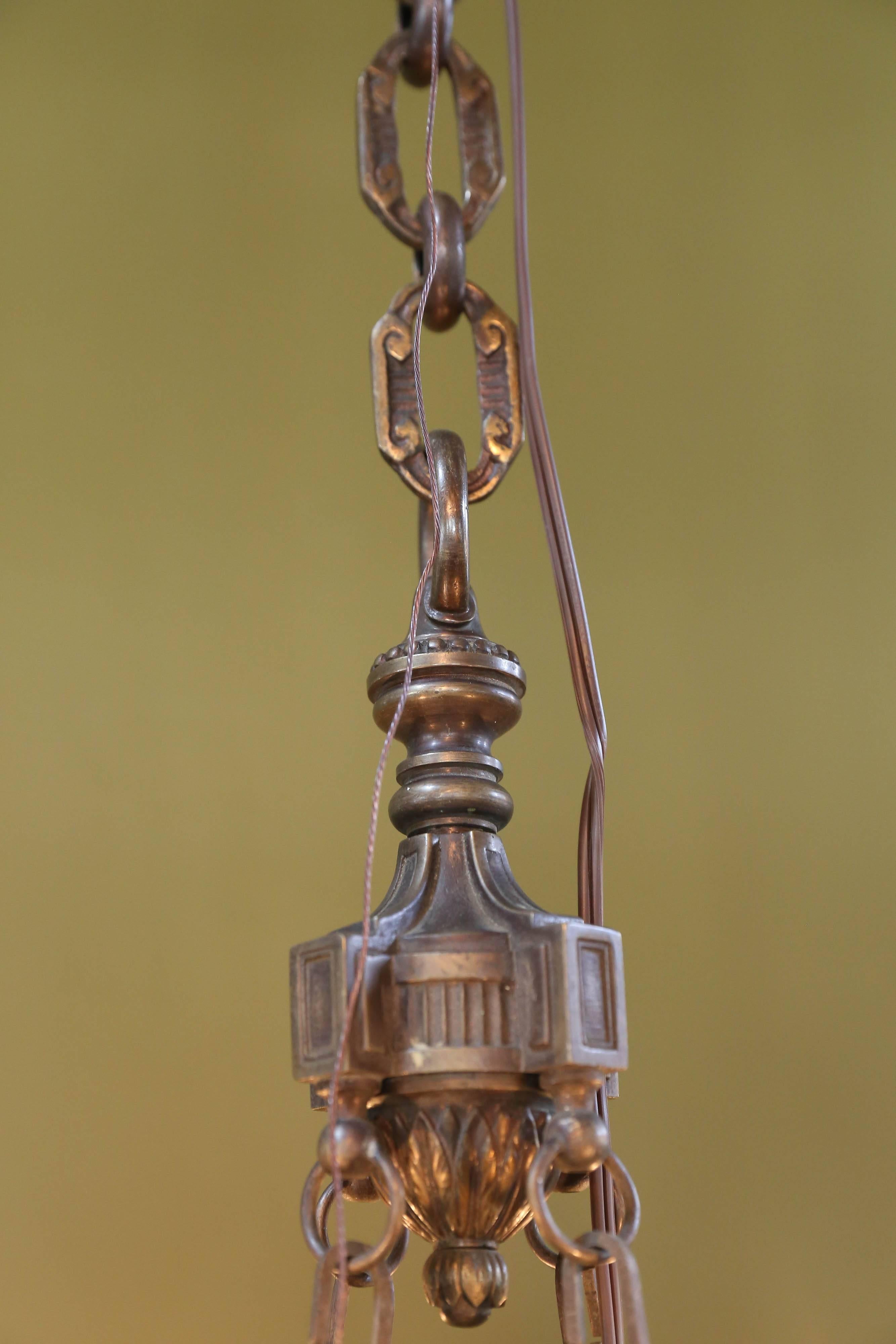 French Empire-Style Bronze Chandelier with Urn Finial and Four Arms, circa 1890 2