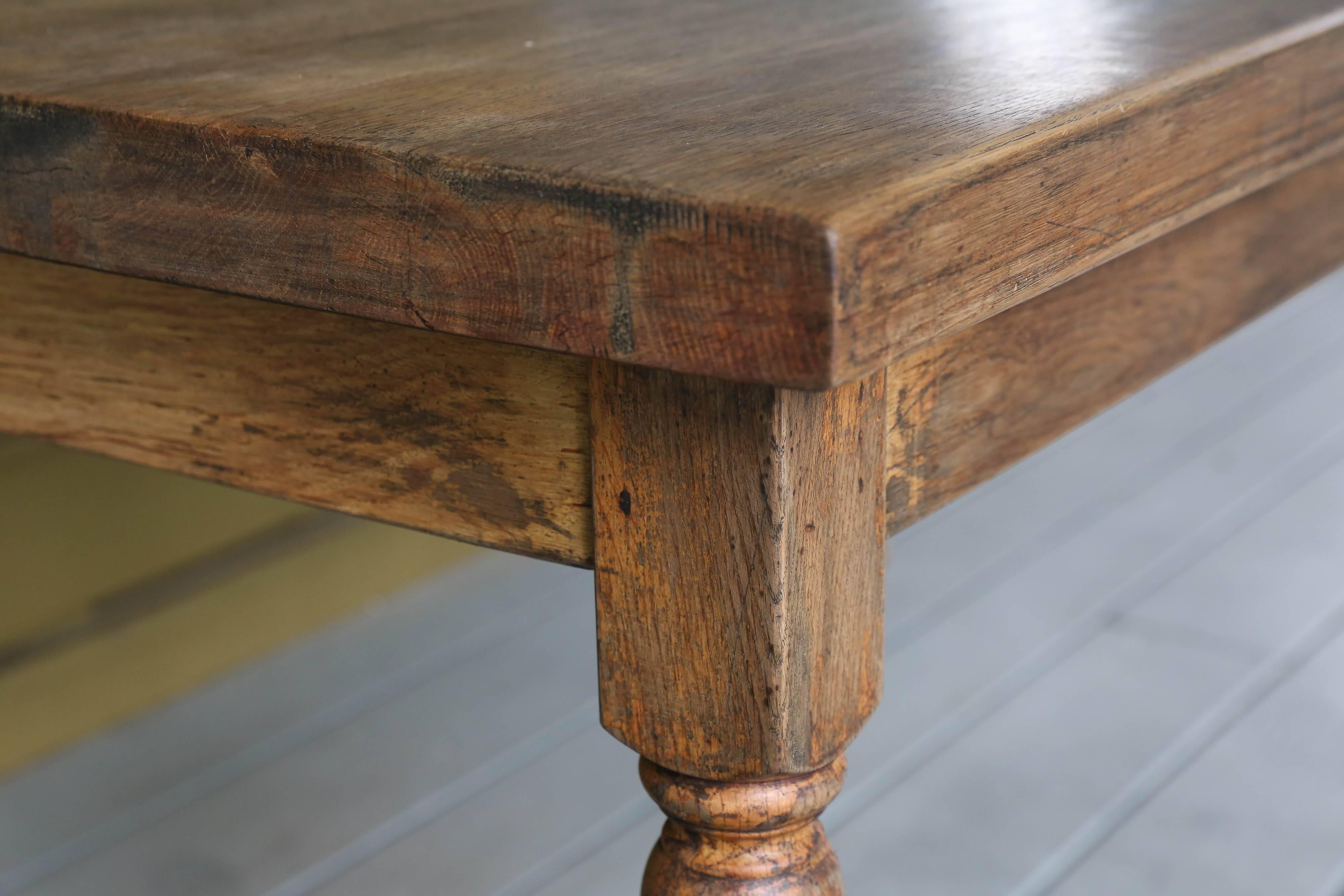 Petite Belgian Wood Farm Table, circa 1920 2