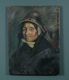 Original Mid 19th Century Oil Painting of Woman from Belgium