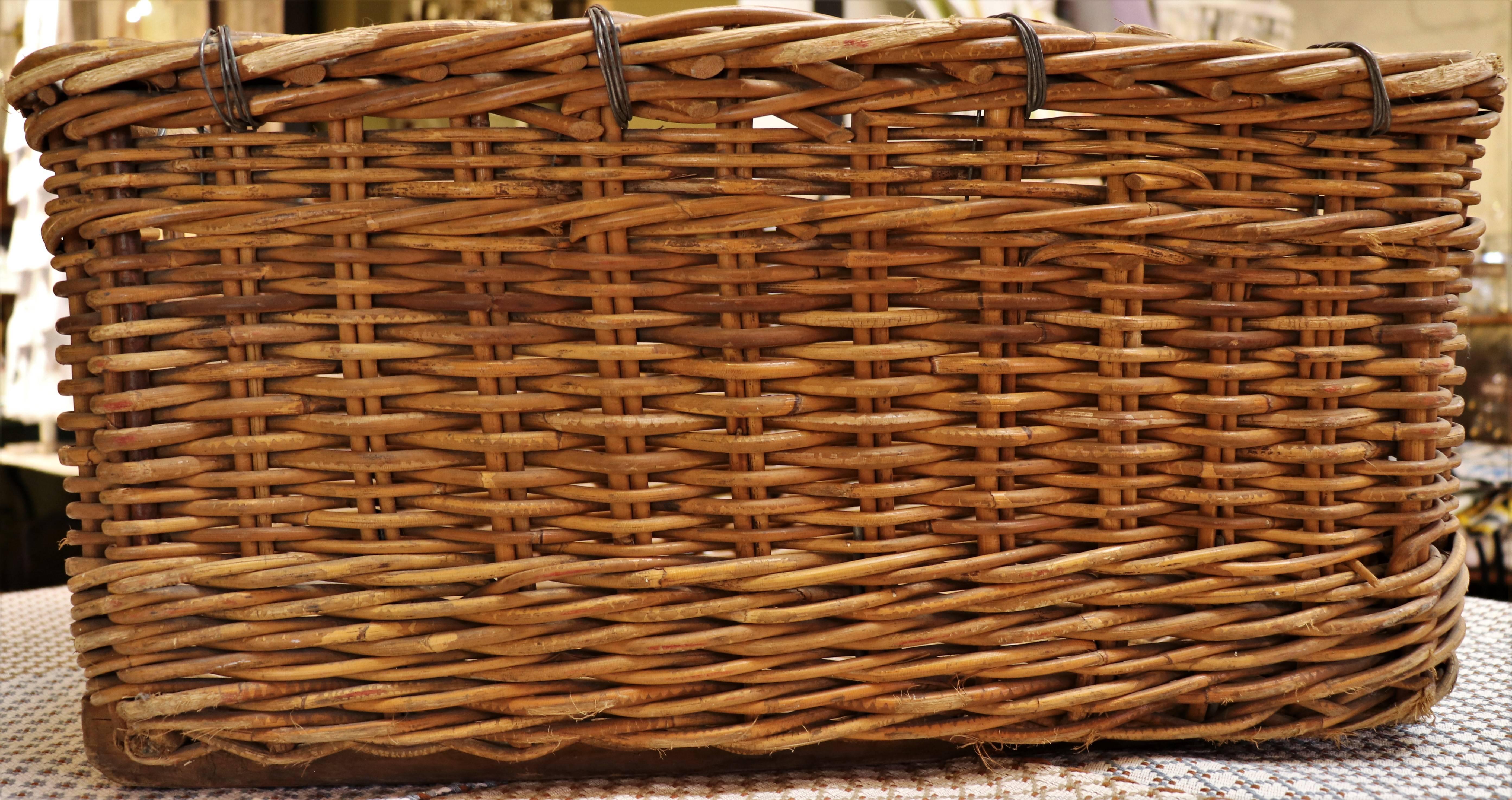 Hand-Crafted Nice, French Wicker Basket, Circa 1940