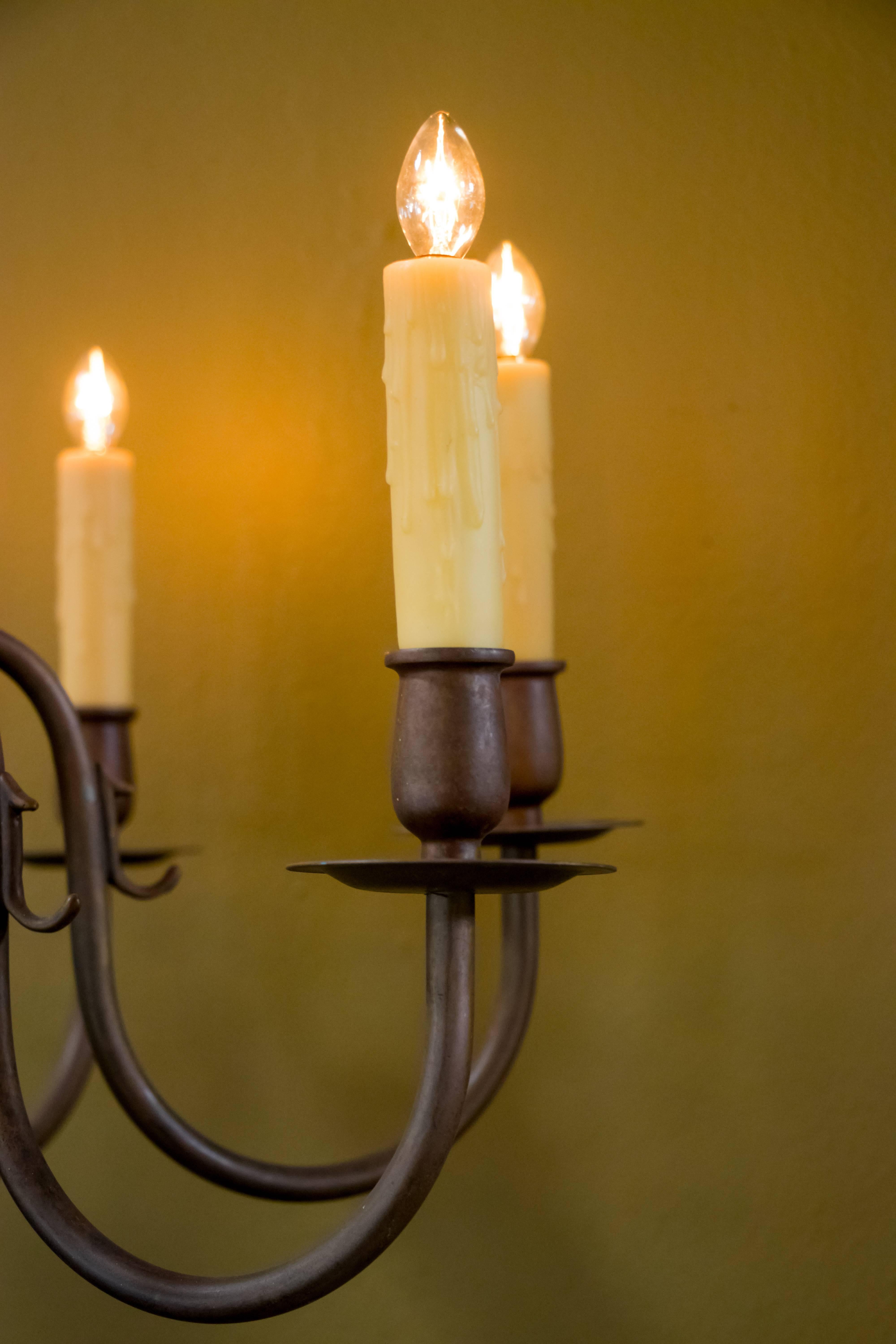 Calco Lampadario classico pesante in stile georgiano in bronzo in vendita