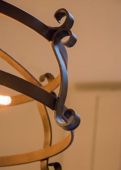 Over-Sized Hand-Forged Iron Round Chandelier with Six Lights. Farmhouse style