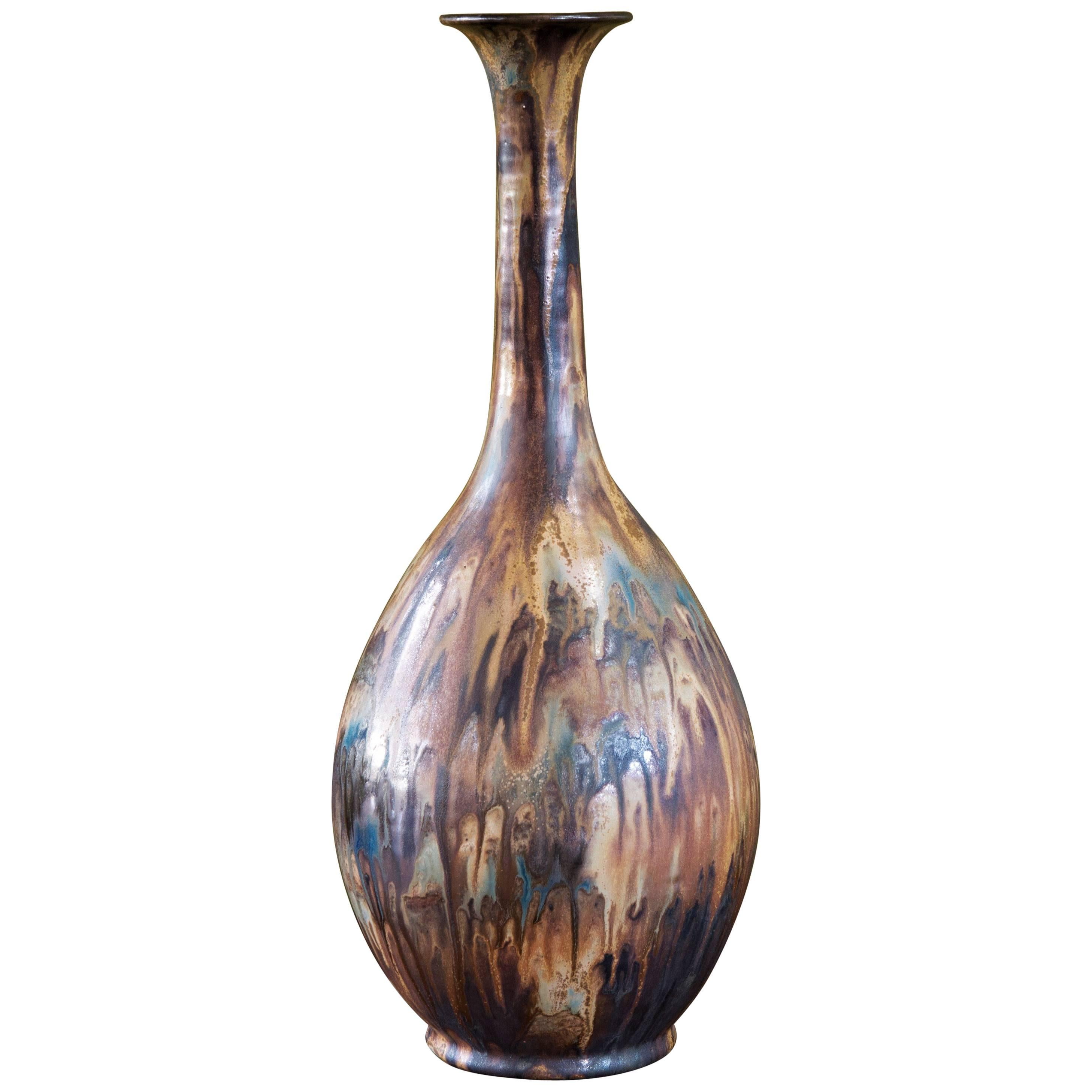 Vase aus signierter Keramik von Roger Guerin