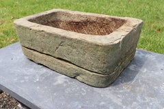Hand-Carved Belgian Limestone Planter