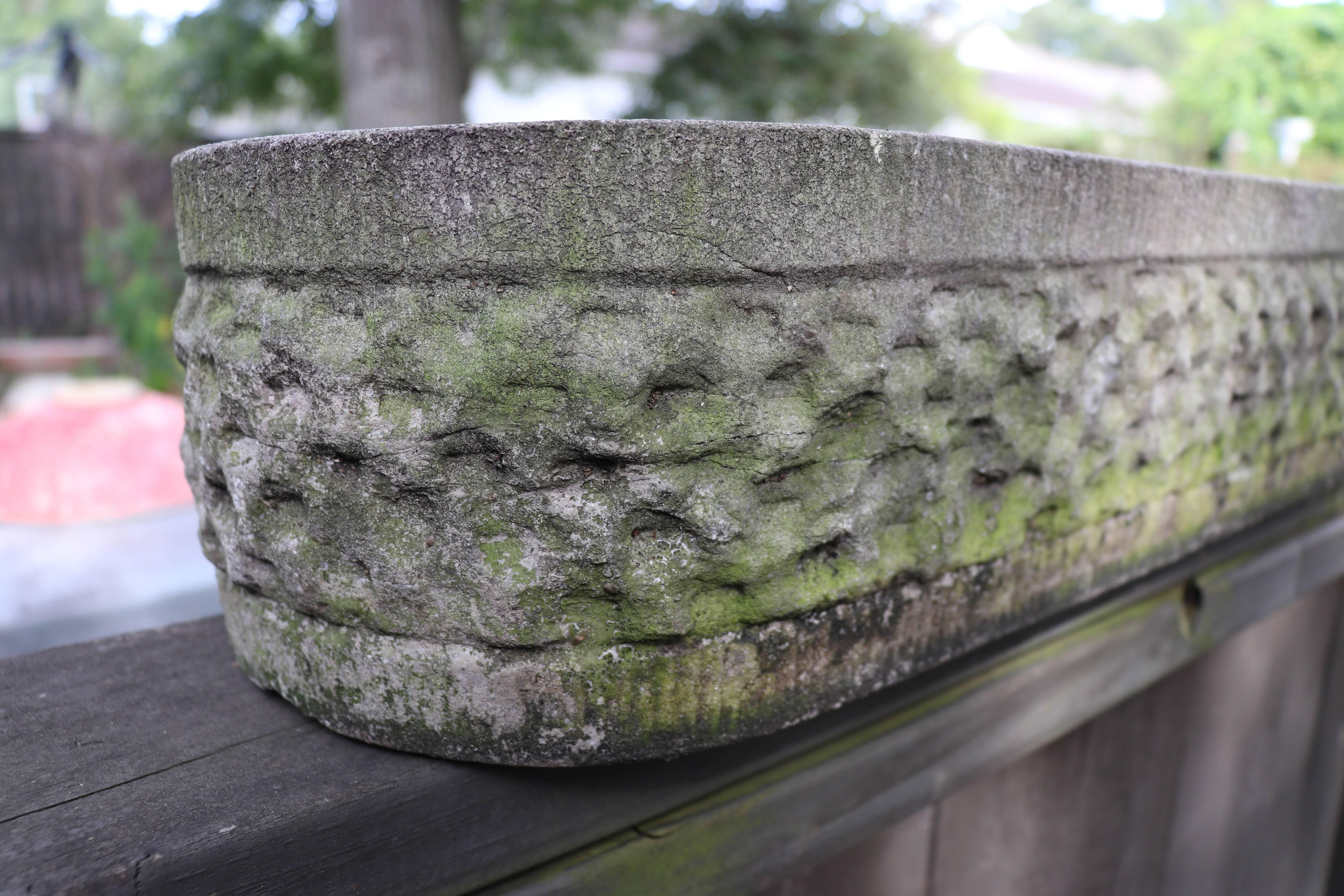 Belgian Hand-Carved Bluestone Oval Planter