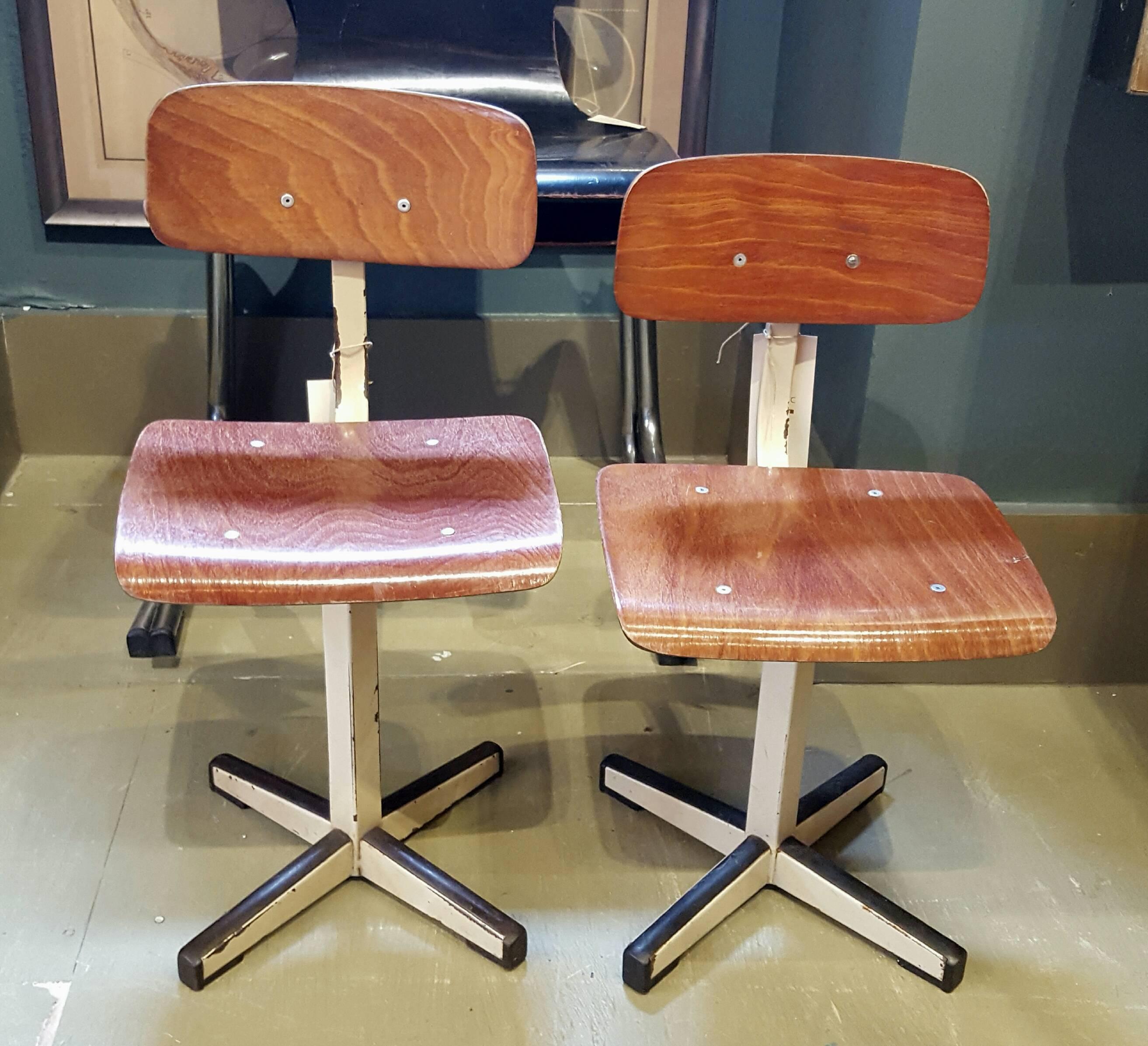 Mid-20th Century Two Mid-Century Industrial Children's Chairs