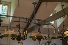 Custom Industrial Copper and Iron Kitchen Island or Billiard Light