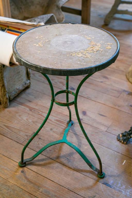 Vintage French Iron Bistro Table With Marble Top For At 1stdibs Painted Iron Bistro Table From France Circa 1920 Marble Top With Interesting Texture And