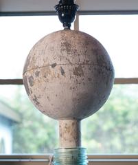 One of a Kind, Oversized Vintage Glass and Zinc Table Lamps