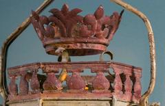 Antique French Polychrome Tole Lantern
