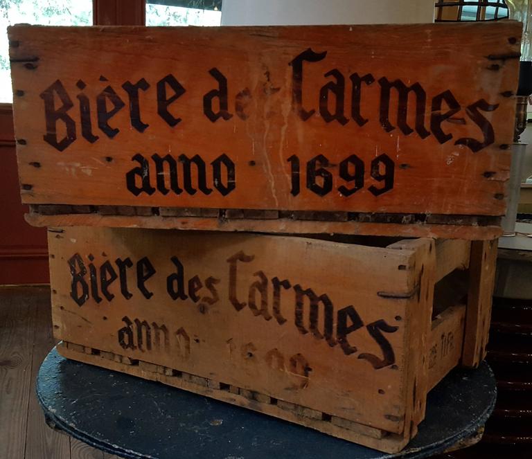 Orange Vintage Belgian Wooden Beer Crates For Sale at 1stDibs wooden