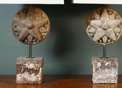 Antique Iron Star Medallion Table Lamp with Shade