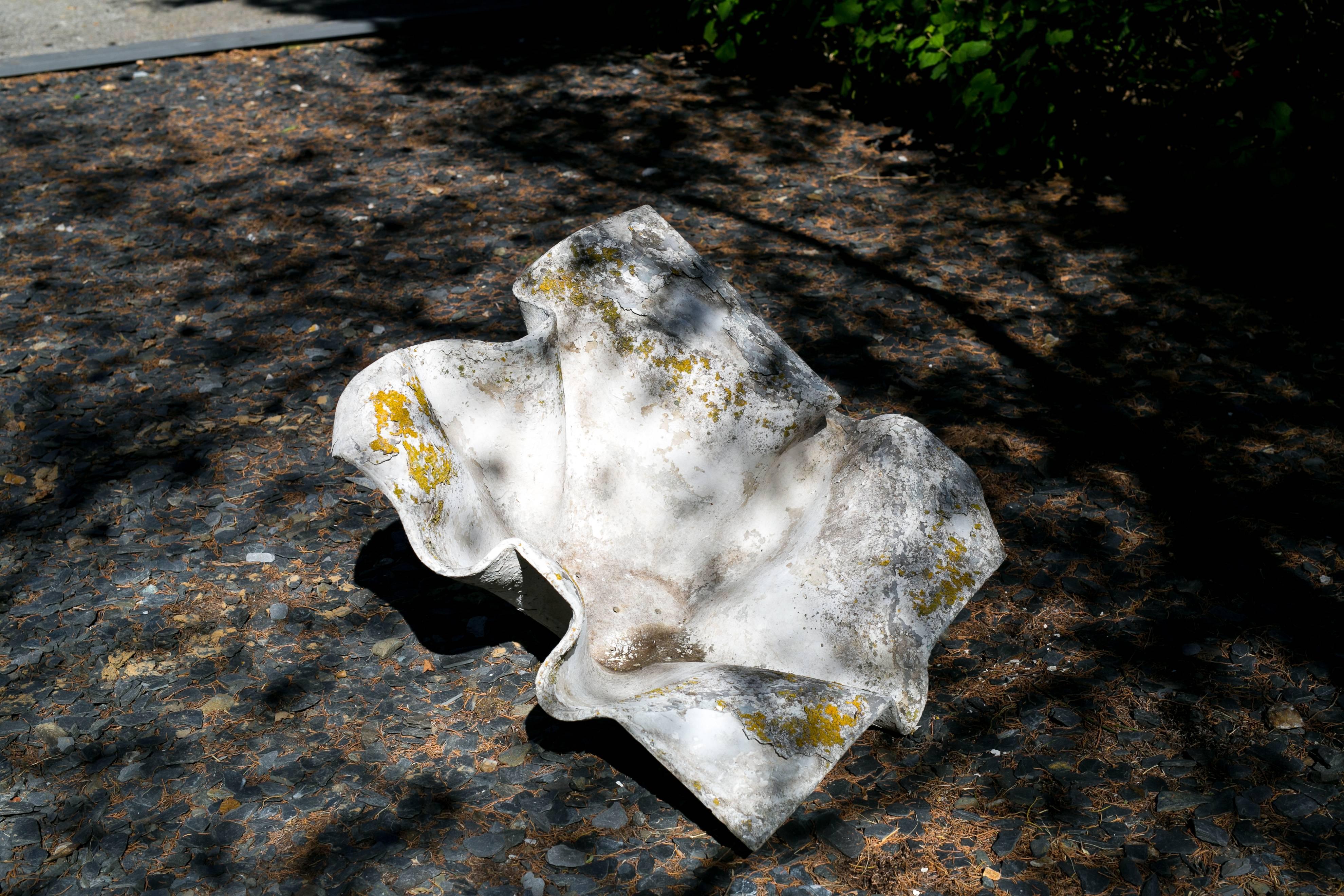 Oversized Mid-Century Modern Willy Guhl fiber cement handkerchief or Mouchoir planter, circa 1950. Produced by Swiss company Eternit Ag. Has drainage holes on the base and original paint. Several other Willy Guhl styles and sizes available. Price