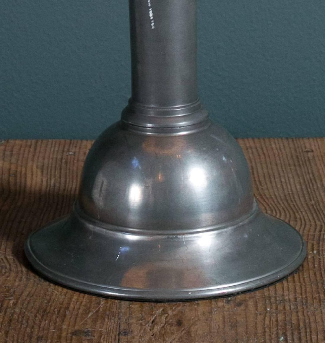 Belgian Vintage Pewter Table Lamp