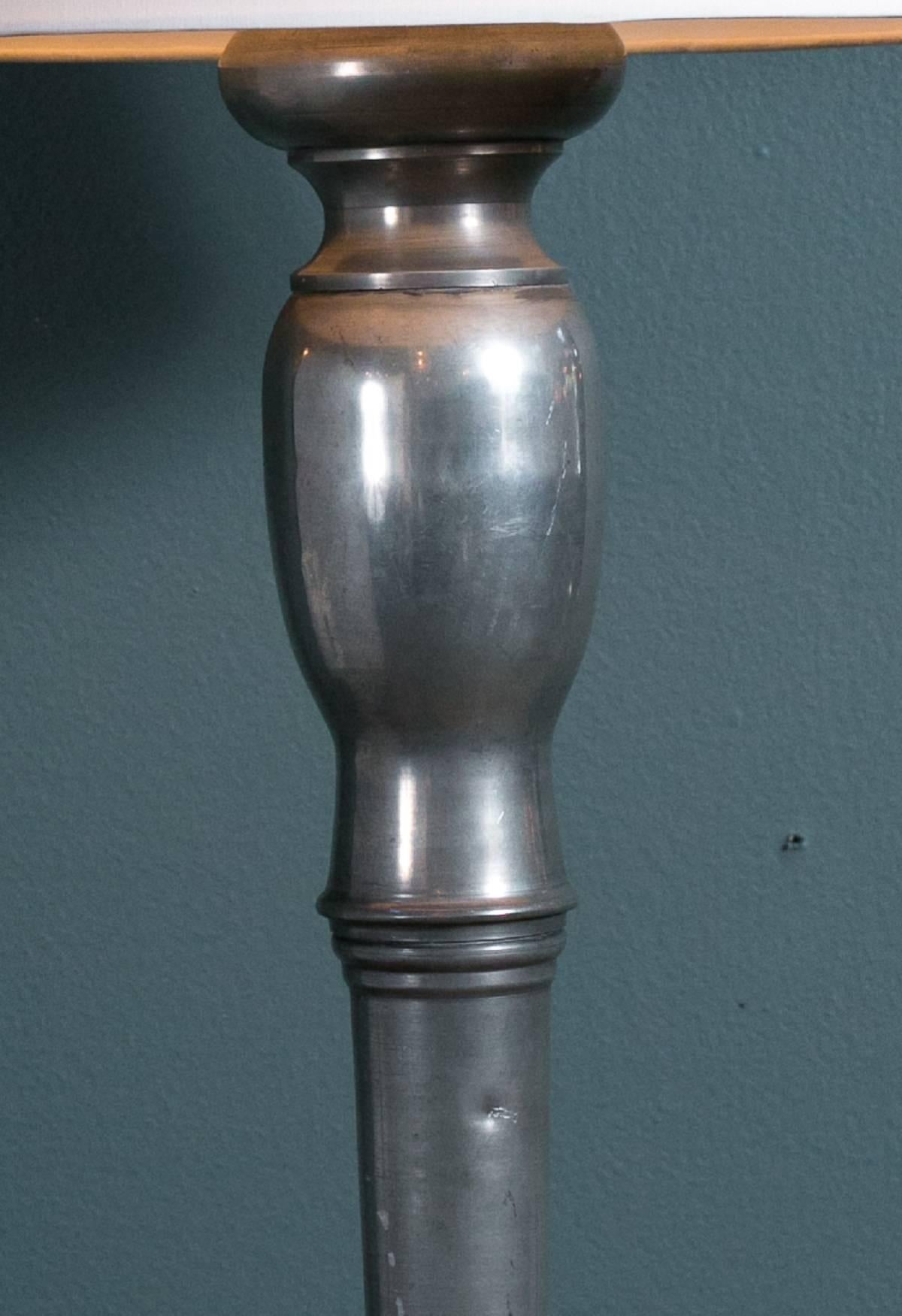 Vintage Pewter Table Lamp In Good Condition In Houston, TX