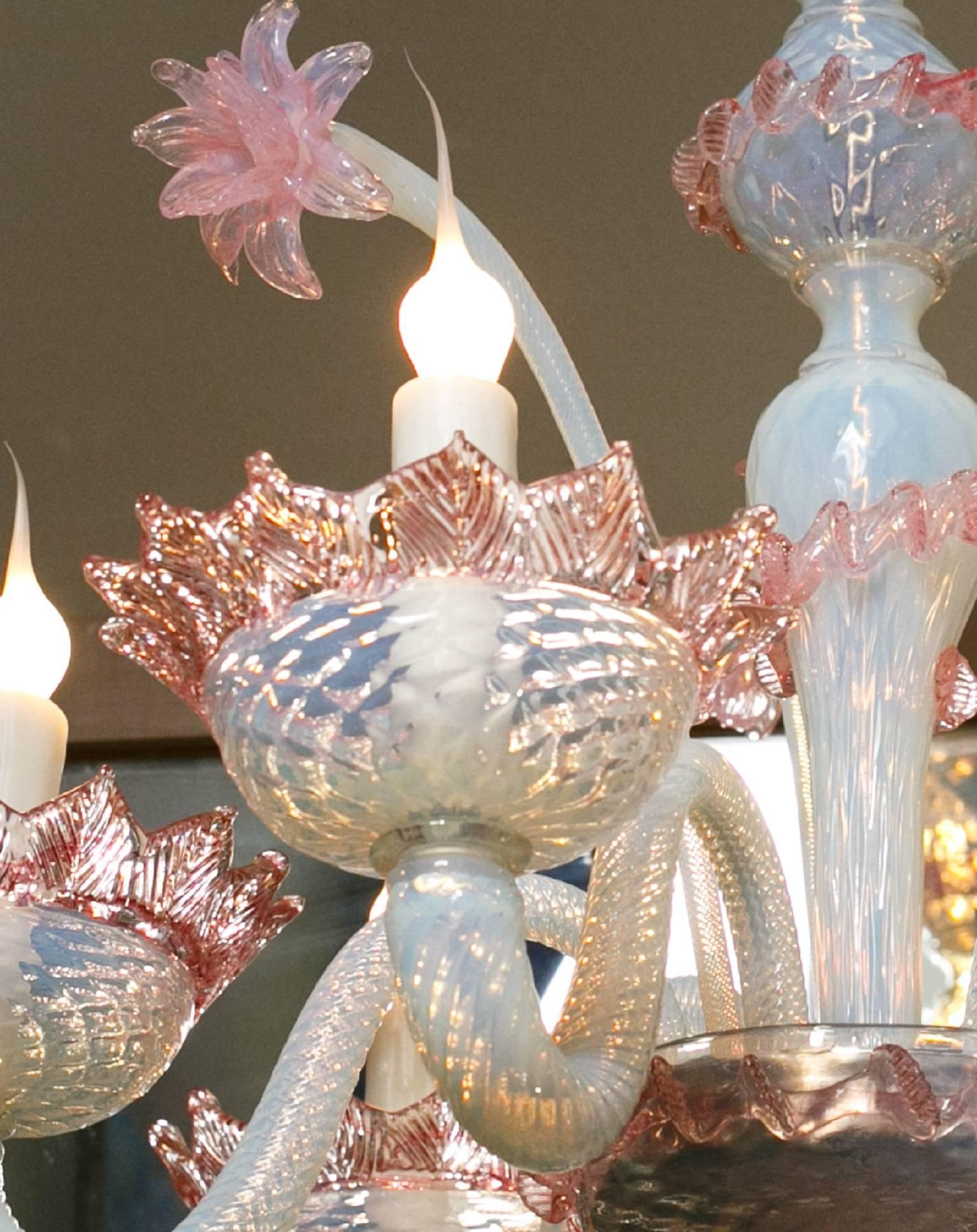 pink murano chandelier