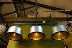 One of a Kind Iron and Galvanized Steel Industrial Island or Billard Light