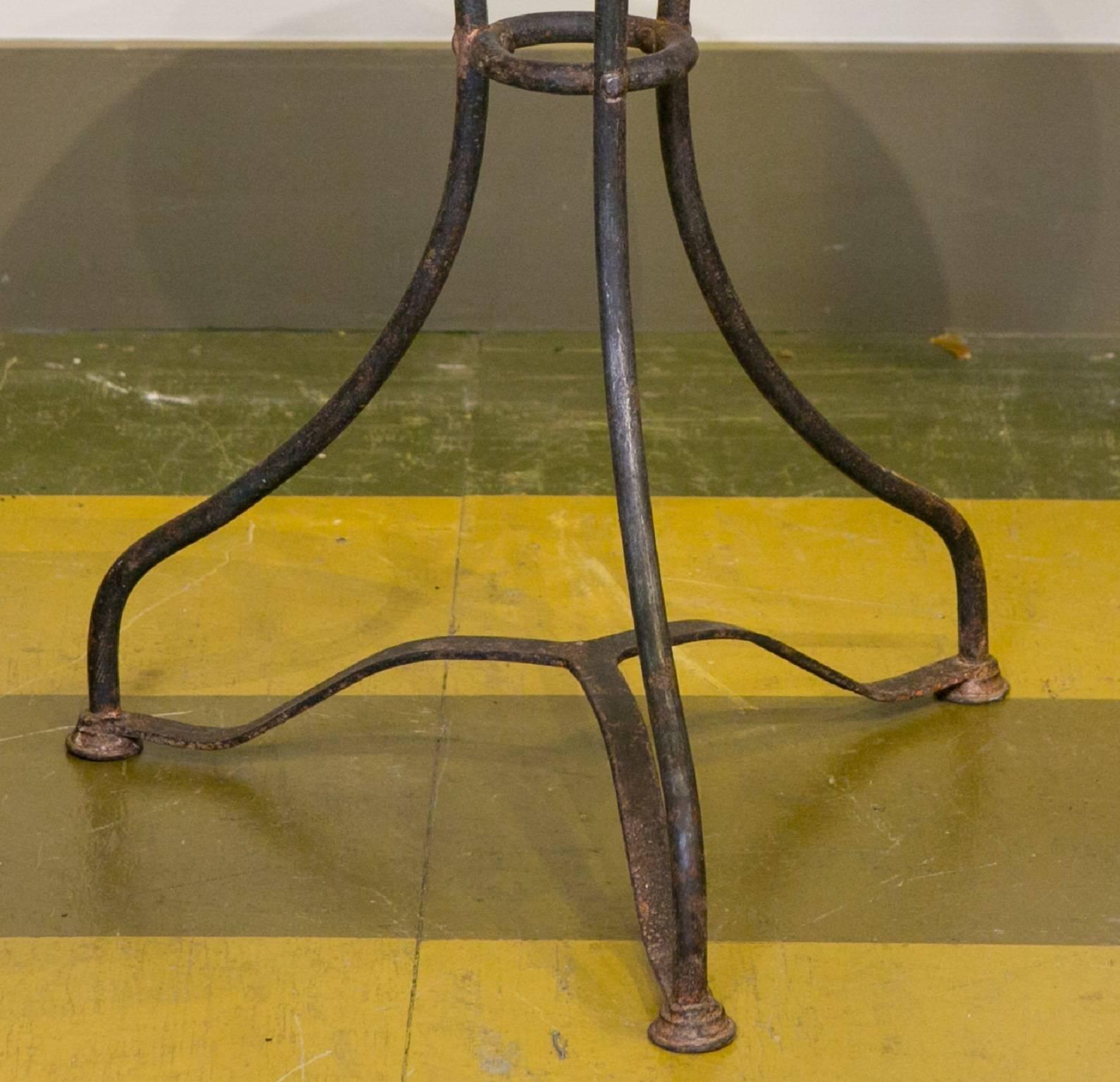 Belle Époque Marble-Top Iron Bistro Table from France, circa 1900